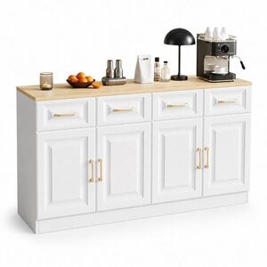 STILVORA KOMODA biela bufetová so 4 dvierkami a 4 zásuvkami, Š140/H40/V75 cm vyobraziť
