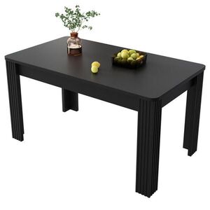 Redom JEDÁLENSKÝ stôl 128, 98/73, 99/10, 49 cm so stabilnou štvornohou konštrukciou a ľahkou údržbou, Čierna vyobraziť