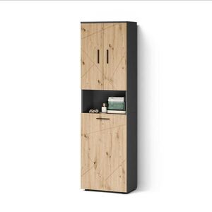 Livinity® VYSOKÉ SKRINKY Ronco, antracitová/Remeselný dub, 50 x 172 cm s 3 dverami vyobraziť
