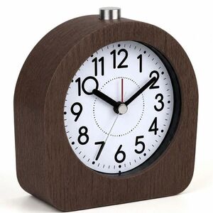 Relaxdays BUDÍK tmavohnedý analógový bukové drevo s podsvietením vyobraziť