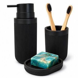Relaxdays KÚPEĽŇOVÁ-SÚPRAVA Čierna 3-dielna vyobraziť