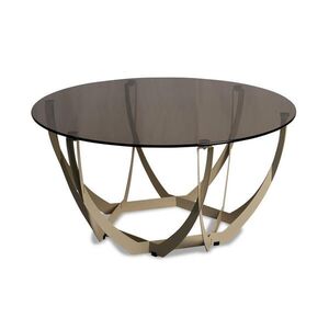 Xora KONFERENČNÝ STOLÍK, krémová, bronzová, kov, sklo, 80/80/40 cm vyobraziť