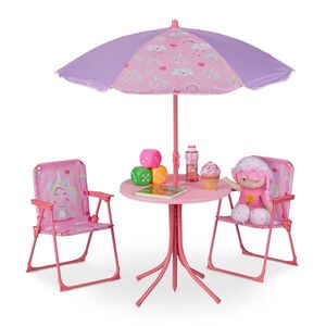 Relaxdays SÚPRAVA Viacfarebná 4-dielna so slnečníkom Unicorn vyobraziť