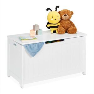 Relaxdays TRUHLA Biela úložná s vekom MDF vyobraziť