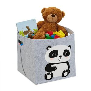 Relaxdays KÔŠ Sivá plsť Panda skladací vyobraziť