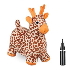 Relaxdays SKÁKADLO Hnedé žirafa nafukovacie plyšový poťah 52 cm vyobraziť