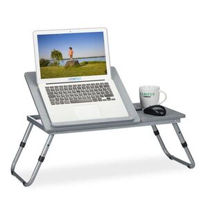Relaxdays STOLÍK Sivý na notebook výškovo nastaviteľný skladací vyobraziť