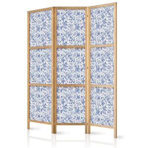 Muralo PARAVÁN Japonský 3-dielny 135x172 cm Modré Kvety vyobraziť