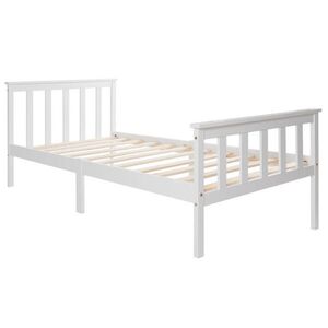 OKWISH POSTEĽ 90/200 cm biela s lamelovým roštom z borovice a MDF vyobraziť