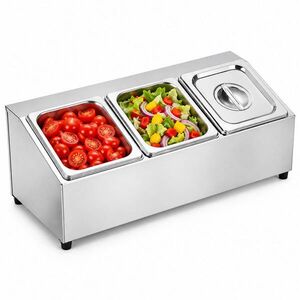 Relaxdays ZÁSOBNÍK Strieborná 3-dielny nerez s vekom 52 cm vyobraziť