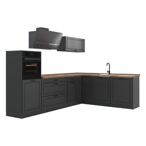 Vicco ROHOVÁ KUCHYŇA R-Line, Antracitový vidiecky dom/antracitová, 287 x cm Goldkraft tammi työtaso vyobraziť