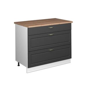 Vicco KUCHYNSKÁ SPODNÁ SKRINKA Fame-Line, Antracitovo-zlatý vidiecky dom/biely, 100 cm, AP Oak vyobraziť