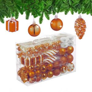 Relaxdays GULE oranžové vianočné 72-dielna sada plast vyobraziť