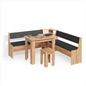 Livinity® ROHOVÁ LAVICOVÁ SKUPINA Tiberio Dub Goldkraft 180 x 180 cm so stolom vyobraziť