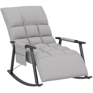 OKWISH HOJDACIE kreslo 134/60/70 cm sivé s polohovateľným operadlom a bočným vreckom z polyesteru vyobraziť
