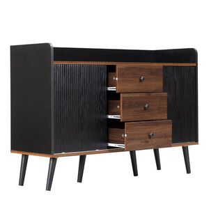 Modenvie ŠIROKÁ komoda 117, 5/40/80 cm z MDF a drevotriesky, čierno-drevený, s 3 zásuvkami vyobraziť