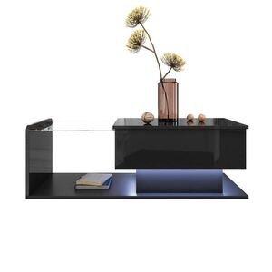 Flora Grace KONFERENČNÝ stolík čierny lesk 100/50 cm s LED a výškovo nastaviteľnou doskou vyobraziť