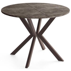 WFL GROUP OKRUHLY Rozkladaci Jedalensky Stol - Loft Styl s Kovovymi Nohami - 100 az 180 cm - Industrialny Stol - 100 cm - Sivy Beton vyobraziť