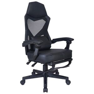 Carryhome HERNÁ STOLIČKA, vzhľad kože, sieťovina, čierna vyobraziť