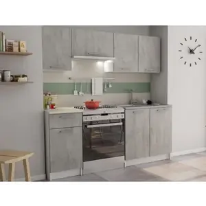 Kuchynský blok Irma, biela / sivý betón% vyobraziť