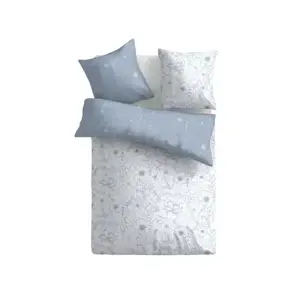 Obliečky Gabi, bavlna renforcé, modrobiele s kvetinami% vyobraziť