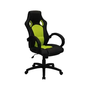 Kancelárske kreslo Leon, čierne/zelené% vyobraziť