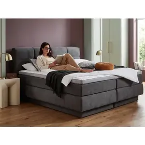 Posteľ boxspring Portage 160x200 cm, antracitová látka% vyobraziť