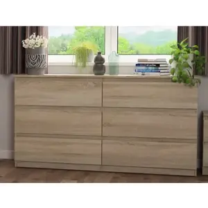 Široká komoda Carlos, dub sonoma, 150 cm% vyobraziť