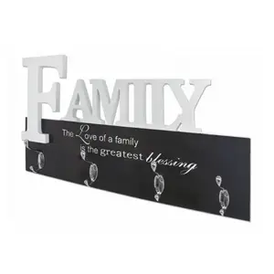 Nástenný vešiakový panel Family, biely/čierny% vyobraziť
