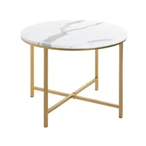 Okrúhly konferenčný stolík Albufeira 60 cm, zlatý/mramorový% vyobraziť