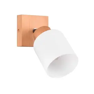 Stropné/nástenné osvetlenie Assam, drevo/sklo% vyobraziť