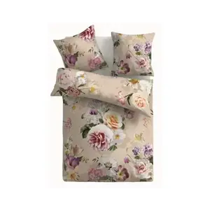 Obliečky Erika, béžové, kvetinový motív% vyobraziť