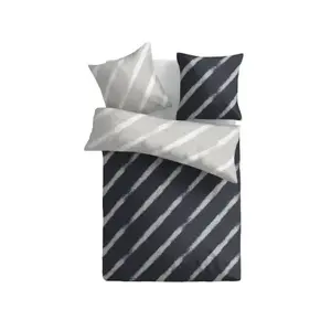 Obliečky Estella 200x200 cm, pruhované modro-šedé, renforcé% vyobraziť