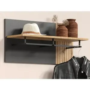 Nástenný šatníkový panel Esteban, antracit/dub evoke% vyobraziť