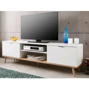 TV skrinka Göteborg, biela / dub sonoma% vyobraziť