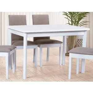 Obdĺžnikový jedálenský stôl Maxim 120x80 cm, bielená borovica/biely% vyobraziť