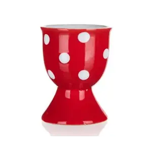 Kalíšok na vajíčka Dots 7 cm, červená bodkovaná% vyobraziť