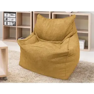 Sedací vak Norvik, jantárovo žltá štruktúrovaná tkanina% vyobraziť