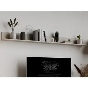 Polica na stenu Asko Living, 180 cm, béžová kašmír% vyobraziť