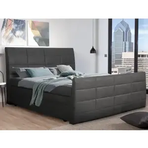 Posteľ boxspring Bonny 180x200 cm, antracitová vintage látka% vyobraziť