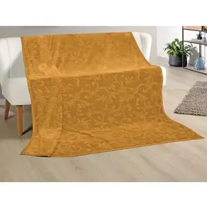 Deka Ornament XXL 180x220 cm, horčicová žltá% vyobraziť