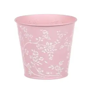 Obal na kvetináč ružový s bielymi ružami, 14 cm% vyobraziť