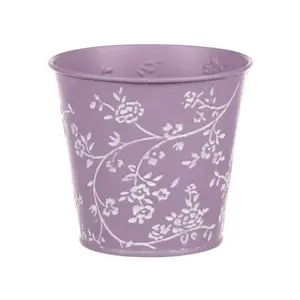 Obal na kvetináč fialový s bielymi ružami, 14 cm% vyobraziť