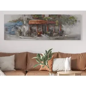 Ručne maľovaný obraz Domček 150x50 cm, výrazná štruktúra% vyobraziť