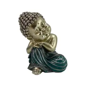 Dekoračná soška Buddha 15 cm, strieborná% vyobraziť