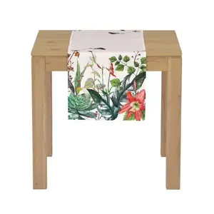 Behúň na stôl 40x150 cm, zelené listy a motýliky% vyobraziť