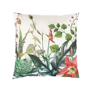 Dekoračný vankúš 45x45 cm, zelené listy, zamatový% vyobraziť