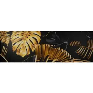 Obraz na plátne Čierno-zlaté listy, 150x50 cm% vyobraziť