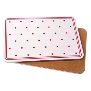 Korkové prestieranie (2 ks) 29x21 cm, biele s bodkami% vyobraziť