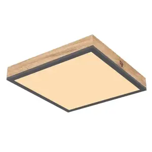 Stropné LED osvetlenie Doro 30x30 cm, drevený vzhľad% vyobraziť